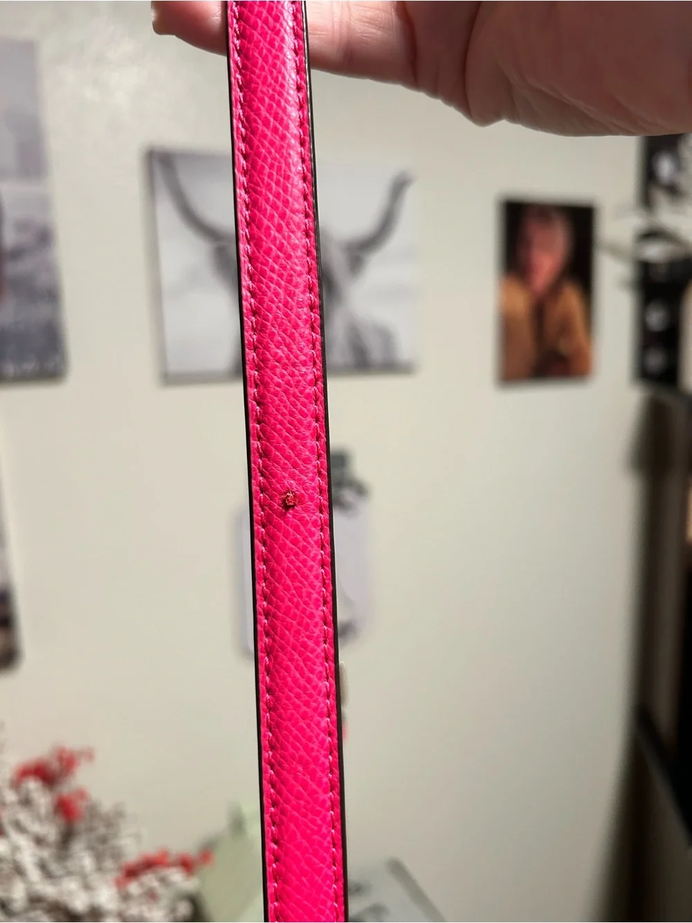 Coach Brown Signature File Bag Crossbody with Bright Fuchsia  Trim